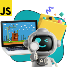 Язык программирования JavaScript + AI. Проектное обучение + геймификация + AI-помощники - КИБЕРшкола программирования для детей, компьютерные курсы для школьников, начинающих и подростков - KIBERone г. Таганский